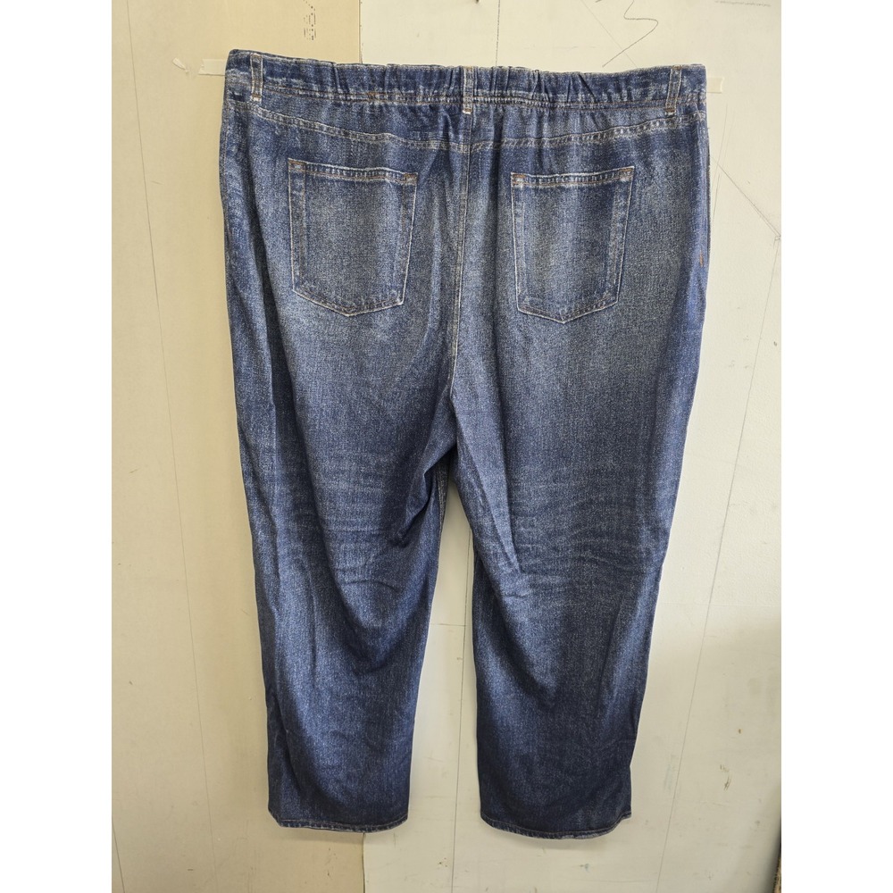 AnyBody Women's Plus 2X Indigo Wash Denim Effect French Terry Jeans - Picture 8 of 9